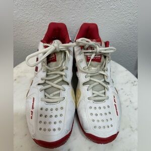 Adidas Barricade Novak Pro Tennis Court Shoes (White/Navy/Red) size Mens 10